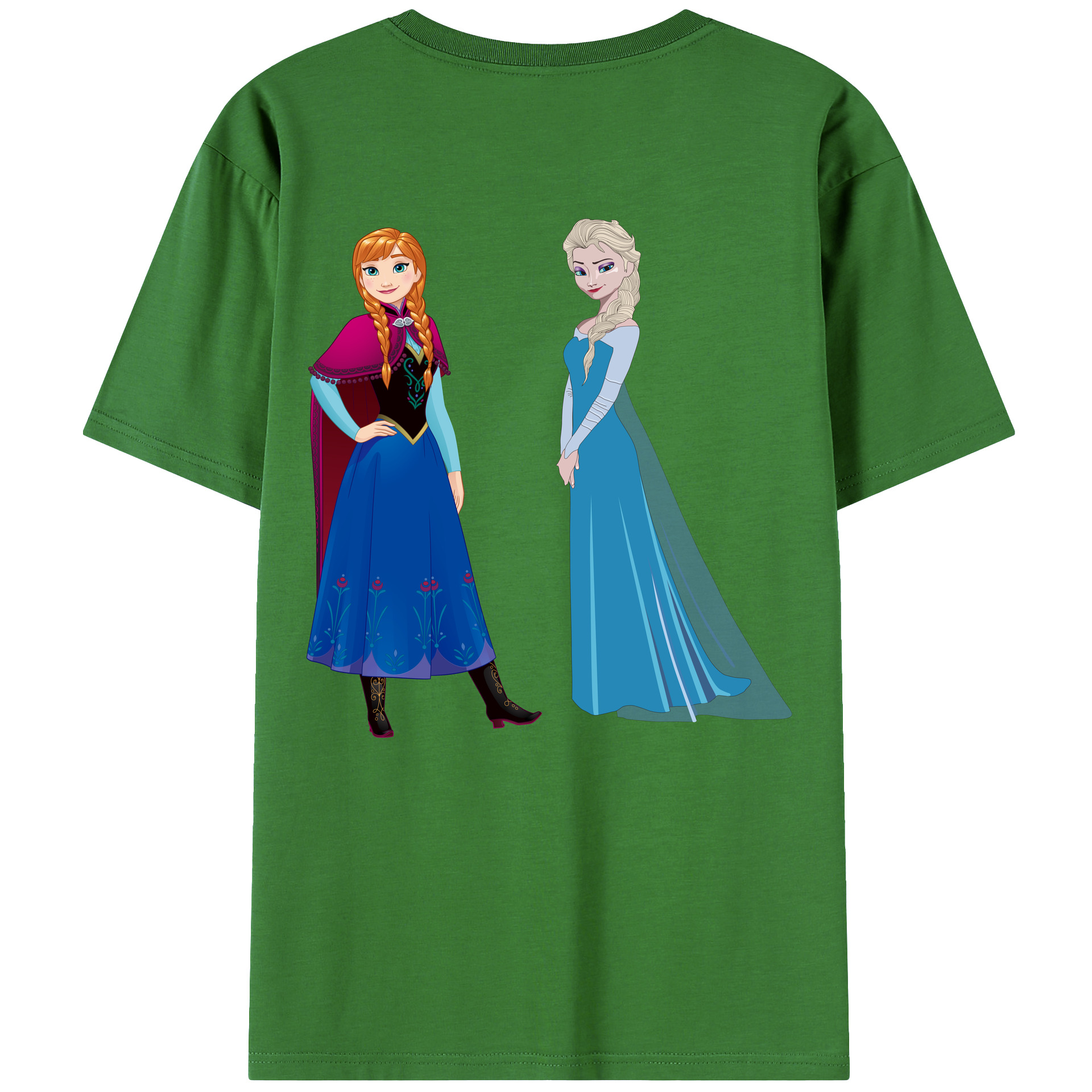 （画像用） アナと雪の女王 アンナ エルサ Frozen Anna Elsa レディース半袖Tシャツ(バックプリント)